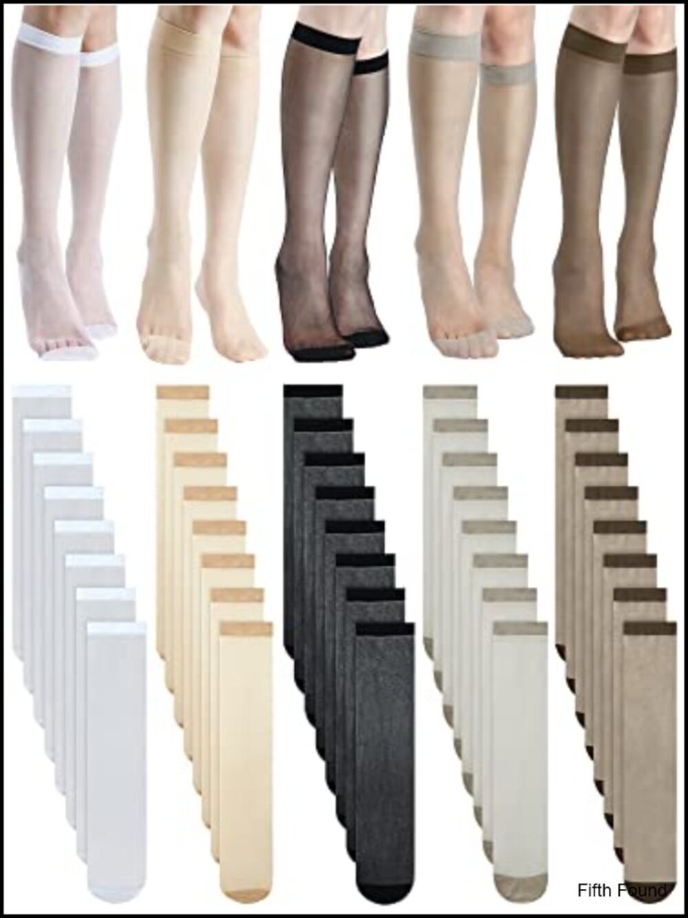 Geyoga Women's Knee High Sheer Nylon Stockings - Breathable Calf Socks